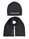 John Richmond beanie & scarf set black