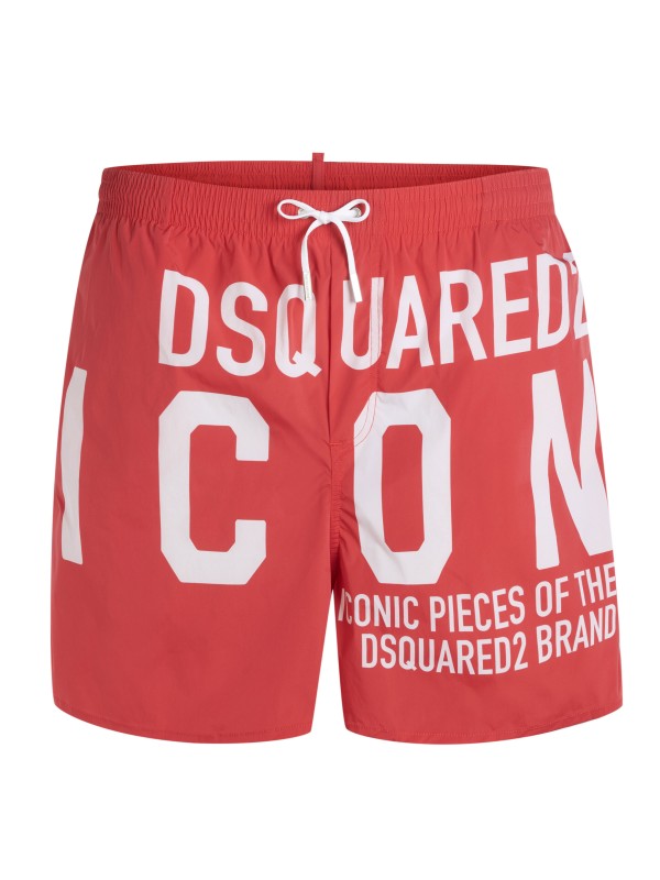 Dsquared2 swimming trunk white-red