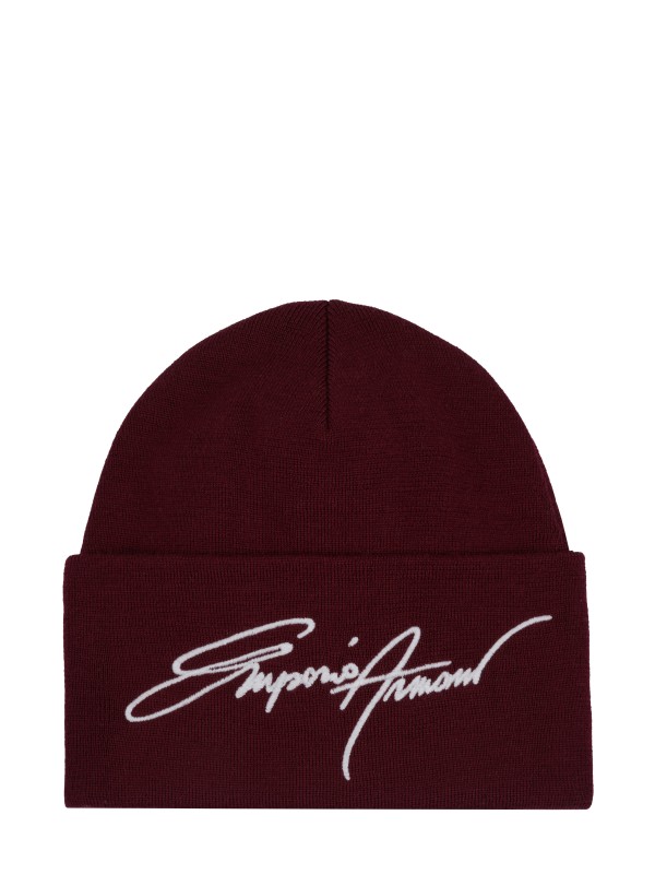 Emporio Armani beanie burgundy