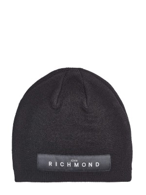 John Richmond beanie & scarf set black