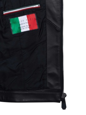 Philipp Plein leather jacket black